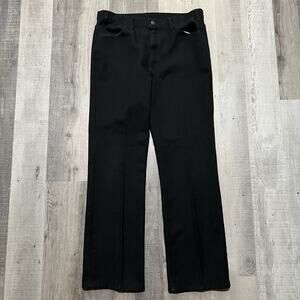 VTG Levis Sta Prest Black 517 Bootcut Pants Dacron Disco Rockabilly Trousers 38